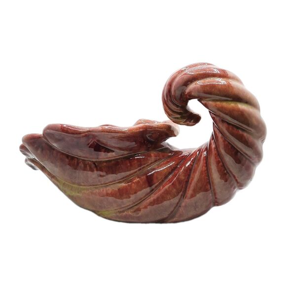 Vintage MCM Gonder Pottery 521 Cornucopia Mottled Mauve Ceramic Planter Vase - Picture 2 of 8